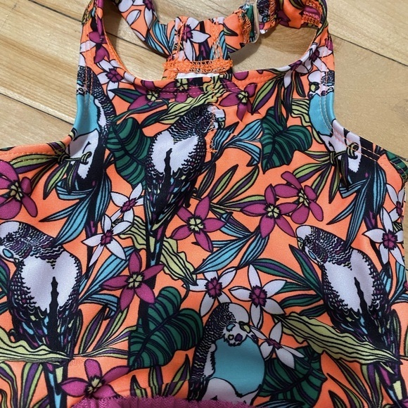 💜 SALE $9 CAT & JACK Baby SwimSuit… Tropical Print w/ Tutu!!! - Picture 2 of 5